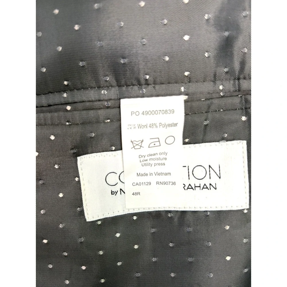 Collection By Michael Strahan Suit Jacket Men's 48R Charcoal Gray Wool Blend